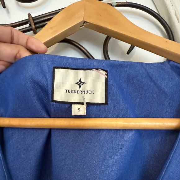 Tuckernuck Chambray Davis Embroidered Maxi Dress, Blue S Small - Picture 4 of 9